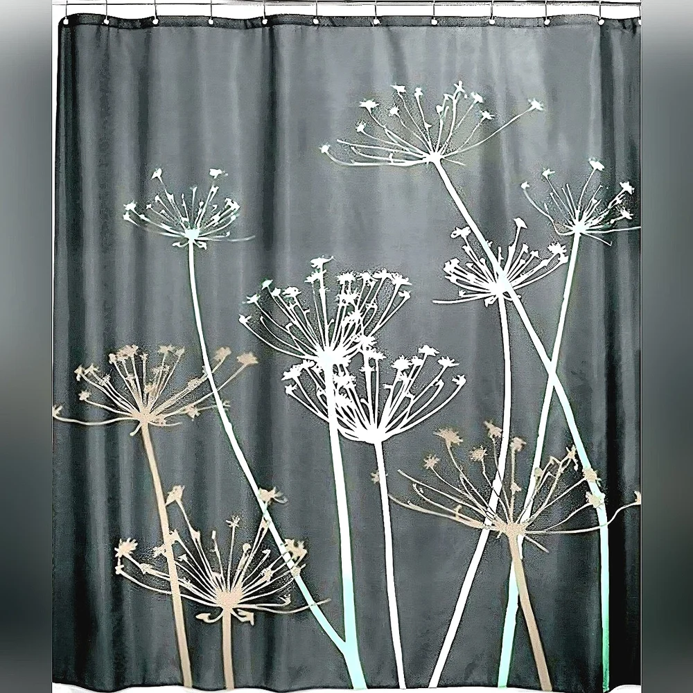 NWT IDesign Thistle Fabric Shower Curtain (72